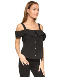Черный топ с открытыми плечами от Clu