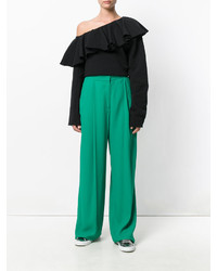 Черный топ с открытыми плечами от MSGM