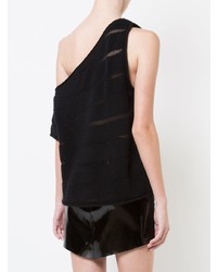 Черный топ с открытыми плечами от RtA