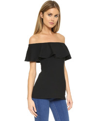 Черный топ с открытыми плечами от Susana Monaco
