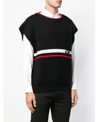 Мужской черный трикотажный жилет с принтом от Cmmn Swdn