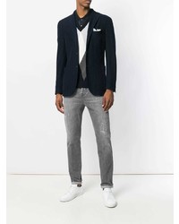 Мужской черный трикотажный жилет с ромбами от Eleventy