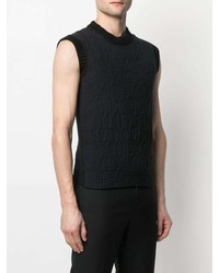 Мужской черный трикотажный жилет от Jil Sander