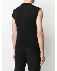 Мужской черный трикотажный жилет от Jil Sander