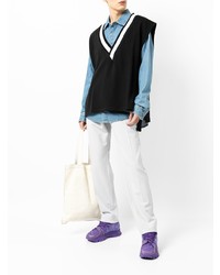 Мужской черный трикотажный жилет от Off Duty