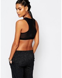 Черный укороченный топ в сеточку от South Beach