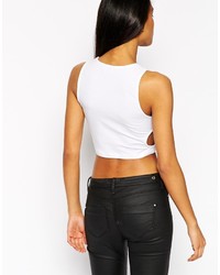 Черный укороченный топ с вырезом от Asos