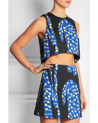 Черный укороченный топ с принтом от Lulu