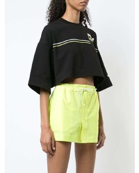 Черный укороченный топ с принтом от Fenty X Puma