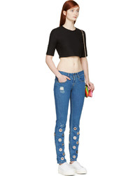 Черный укороченный топ от Filles a papa