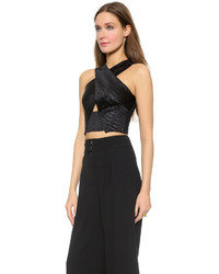 Черный укороченный топ от L'Agence