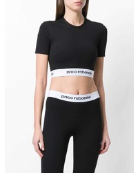 Черный укороченный топ от Paco Rabanne