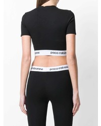 Черный укороченный топ от Paco Rabanne