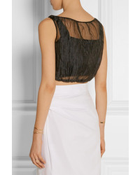 Черный укороченный топ от Miu Miu