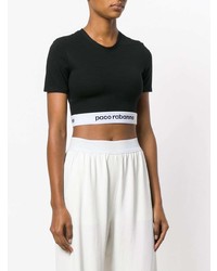 Черный укороченный топ от Paco Rabanne