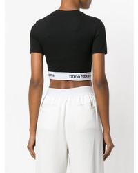 Черный укороченный топ от Paco Rabanne