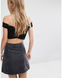 Черный укороченный топ от Pull&Bear