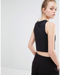 Черный укороченный топ от Monki