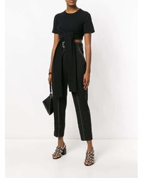 Черный укороченный топ от T by Alexander Wang