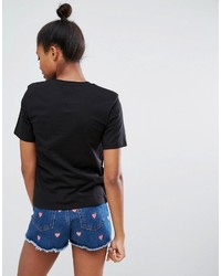 Черный укороченный топ от Monki