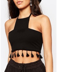 Черный укороченный топ от Missguided