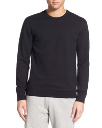 Черный флисовый свитер с круглым вырезом
