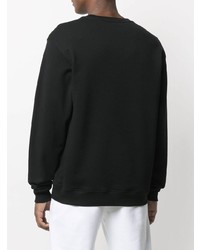 Мужской черный флисовый свитшот с принтом от Moschino