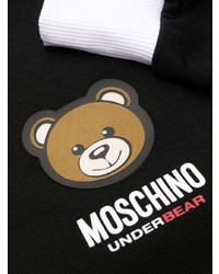 Мужской черный флисовый свитшот с принтом от Moschino