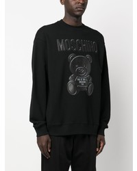 Мужской черный флисовый свитшот от Moschino