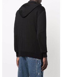 Мужской черный флисовый худи с вышивкой от Moschino