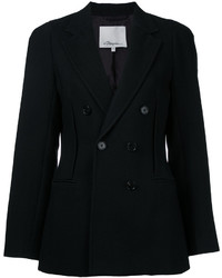 Женский черный хлопковый двубортный пиджак от 3.1 Phillip Lim