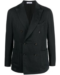 Мужской черный хлопковый двубортный пиджак от Boglioli