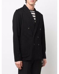 Мужской черный хлопковый двубортный пиджак от Lardini