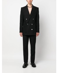 Мужской черный хлопковый двубортный пиджак от Balmain