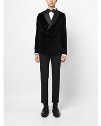 Мужской черный хлопковый двубортный пиджак от Paul Smith