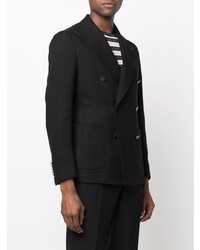 Мужской черный хлопковый двубортный пиджак от Tagliatore