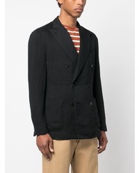 Мужской черный хлопковый двубортный пиджак от Boglioli