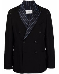 Мужской черный хлопковый двубортный пиджак от Maison Margiela