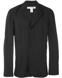 Мужской черный хлопковый пиджак в вертикальную полоску от Comme des Garcons