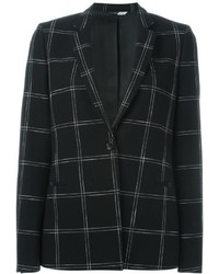 Женский черный хлопковый пиджак в клетку от Paul Smith