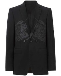 Мужской черный хлопковый пиджак с принтом от Burberry