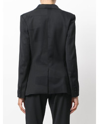 Женский черный хлопковый пиджак с принтом от Moschino