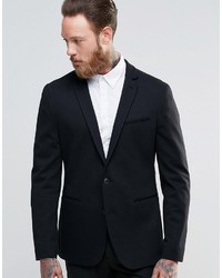 Мужской черный хлопковый пиджак от Asos