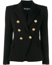 Женский черный хлопковый пиджак от Balmain