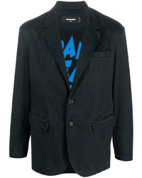 Мужской черный хлопковый пиджак от DSQUARED2