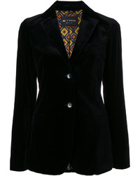 Женский черный хлопковый пиджак от Etro