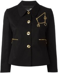 Женский черный хлопковый пиджак от Love Moschino