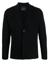Мужской черный хлопковый пиджак от Roberto Collina