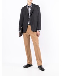 Мужской черный хлопковый пиджак от Brioni