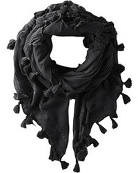Черный хлопковый шарф